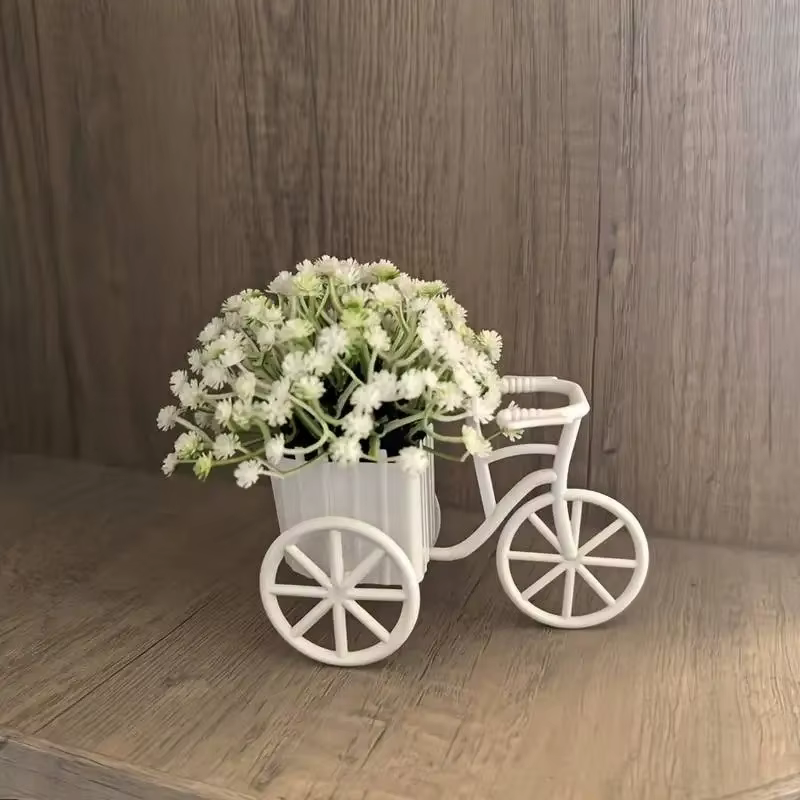 1 pièce Décoration florale artificielle style tricycle