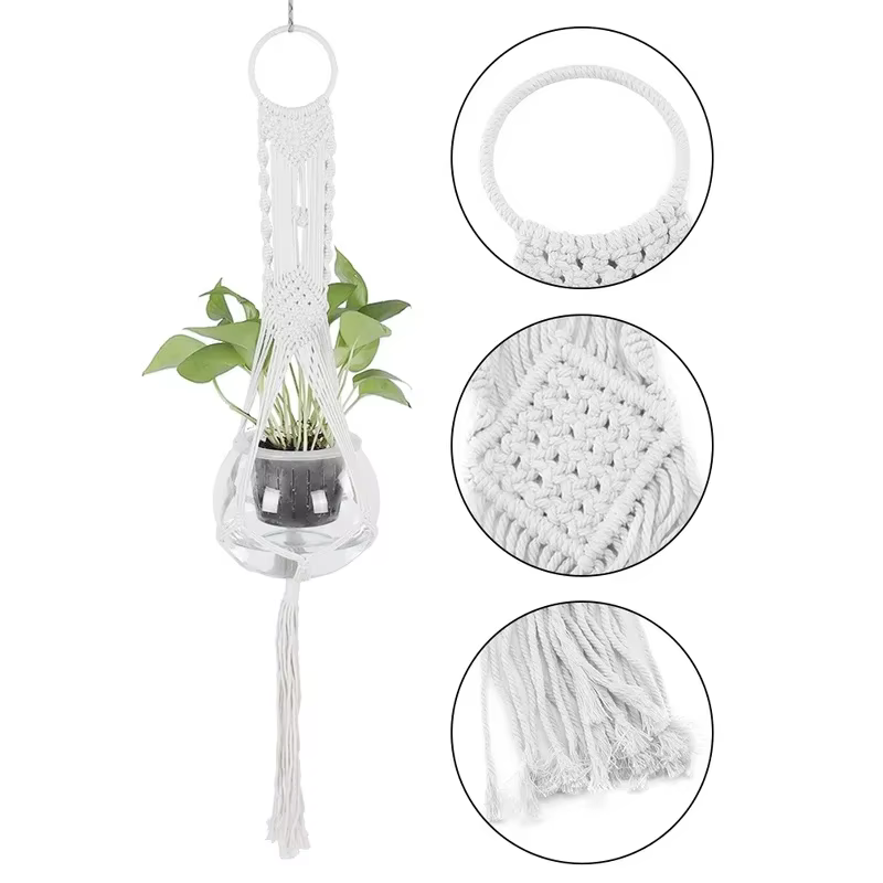 Cintre mural en macramé pour plantes