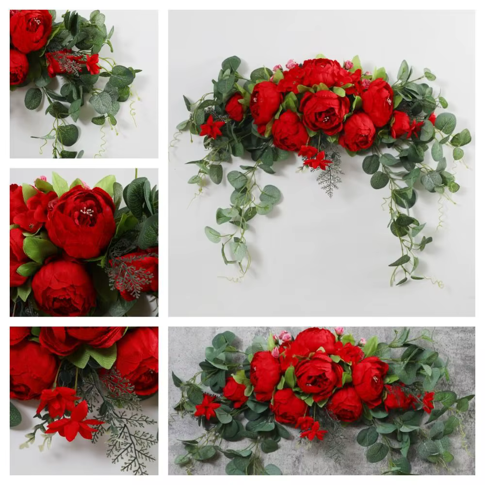 Boho artificiel mariage arc fleurs Eucalyptus guirlande rideaux bricolage
