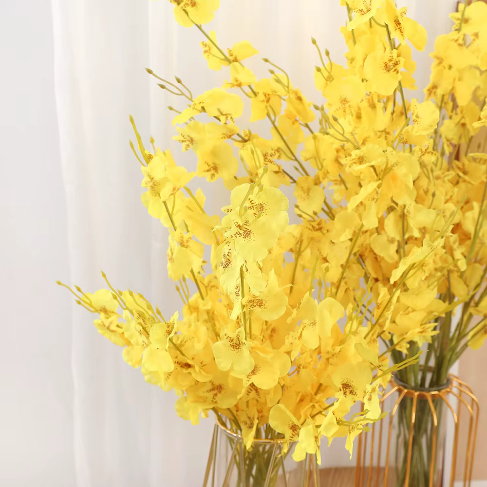 Fleur de cerisier de neige jaune artificielle