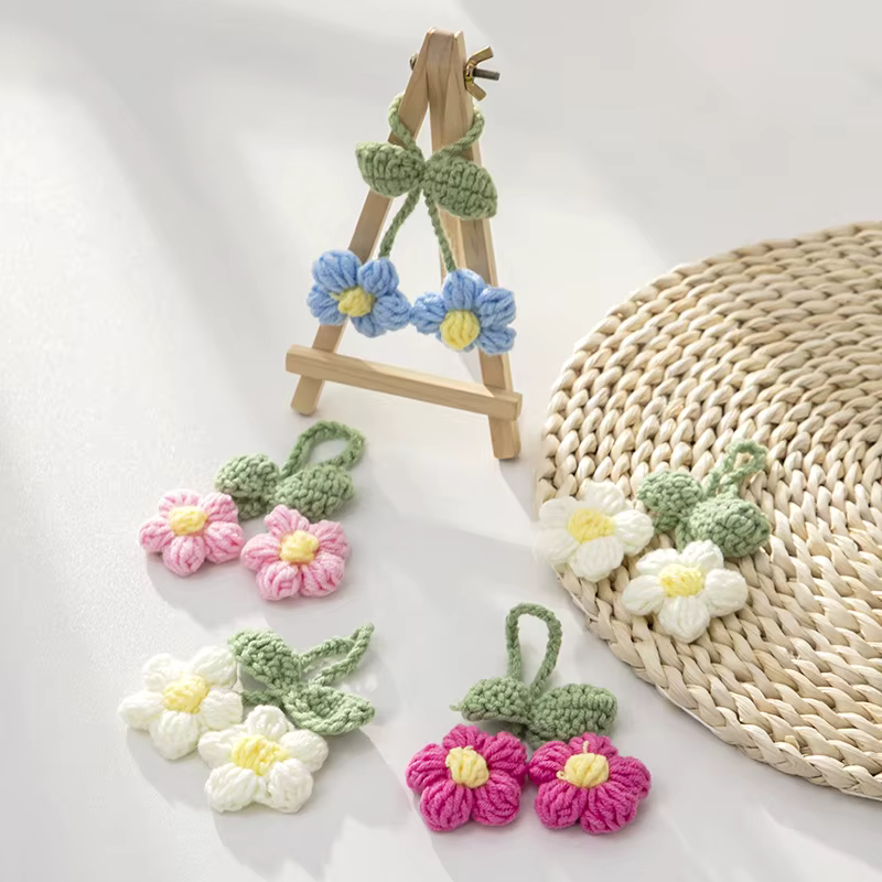 Pendentif fleur artificielle pour sac à main