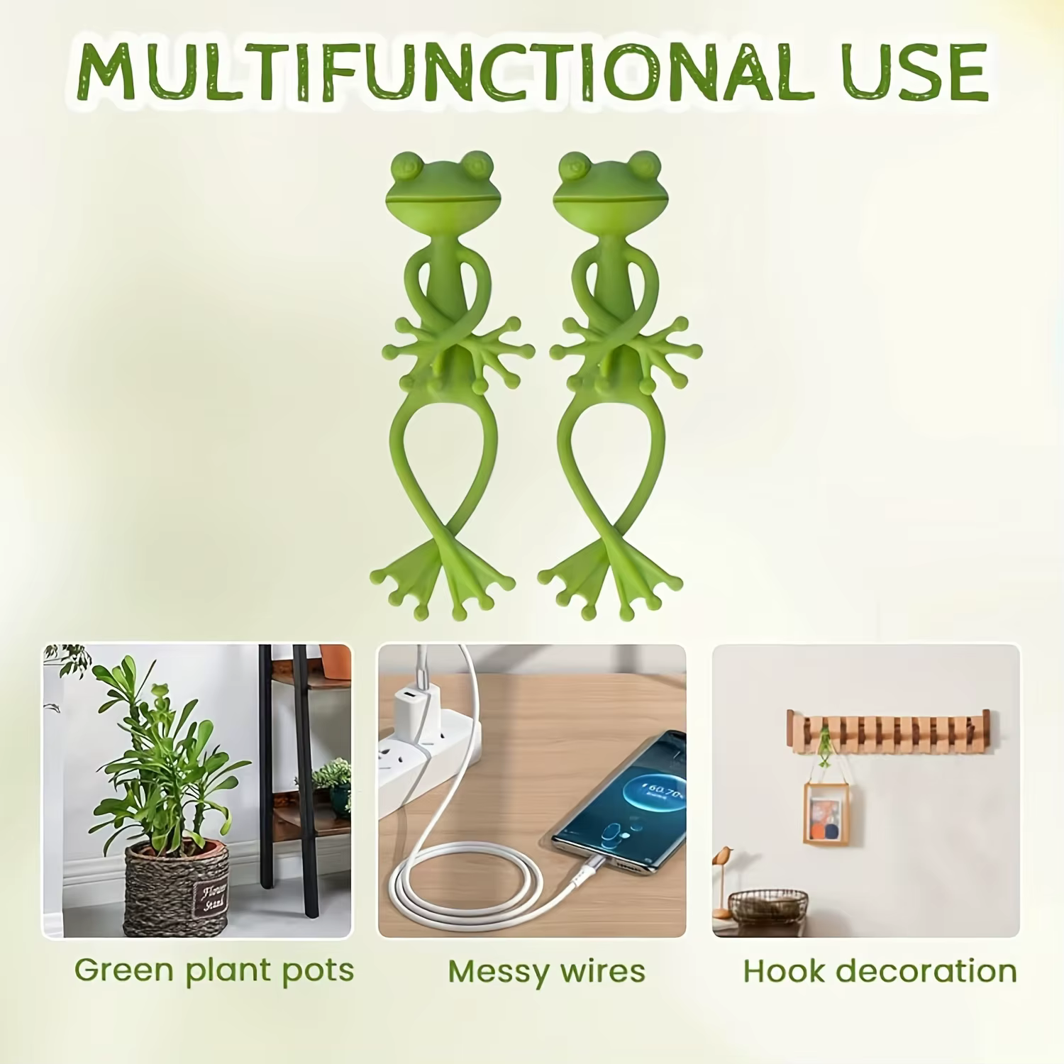 Clip de fixation créatif pour plantes grimpantes en forme de grenouille verte