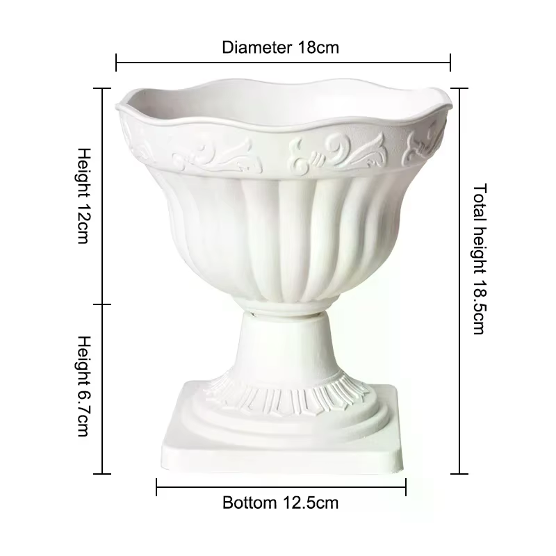 Grand jardinière extérieure colonne romaine Pot de fleur Pots de plantation balcon ménage blanc en plastique porche décor Pot de fleurs
