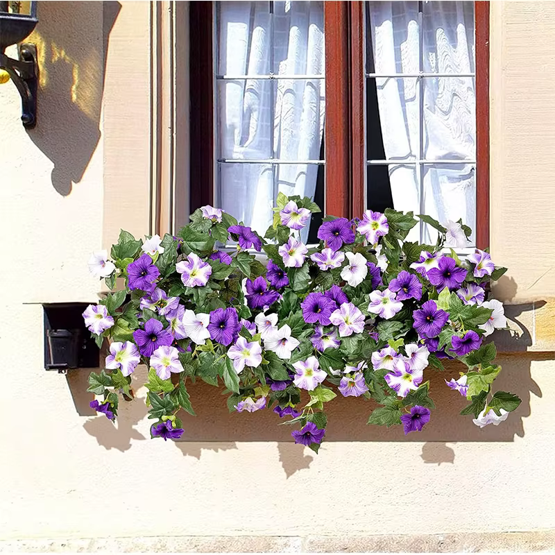Fleurs de gloire du matin en soie artificielle violette