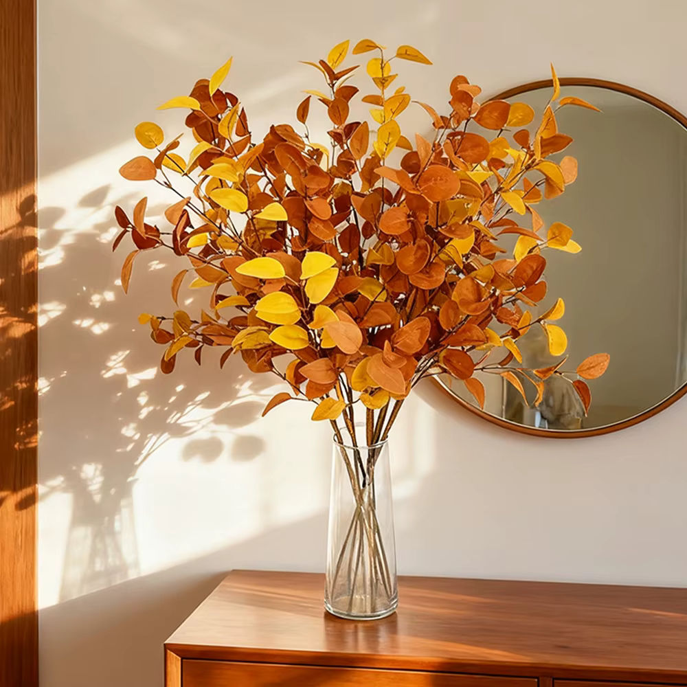 Branche d'eucalyptus artificielle d'automne