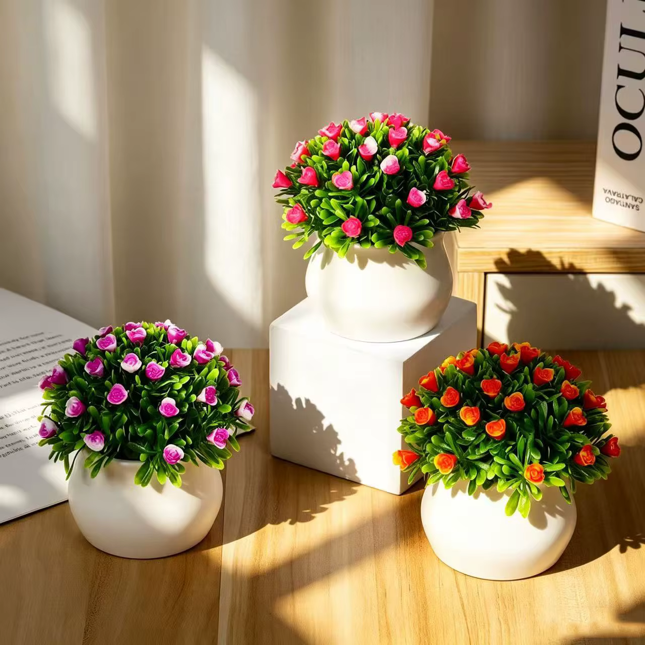 Plantes artificielles en pot