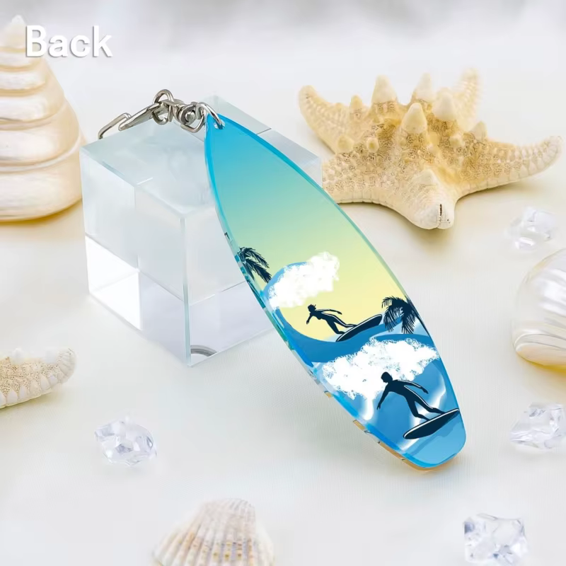 Porte-clés flottant en forme de planche de surf – Cadeau de plage pour les femmes passionnées de surf, accessoire estival pour sac à clés, mignon pour les filles