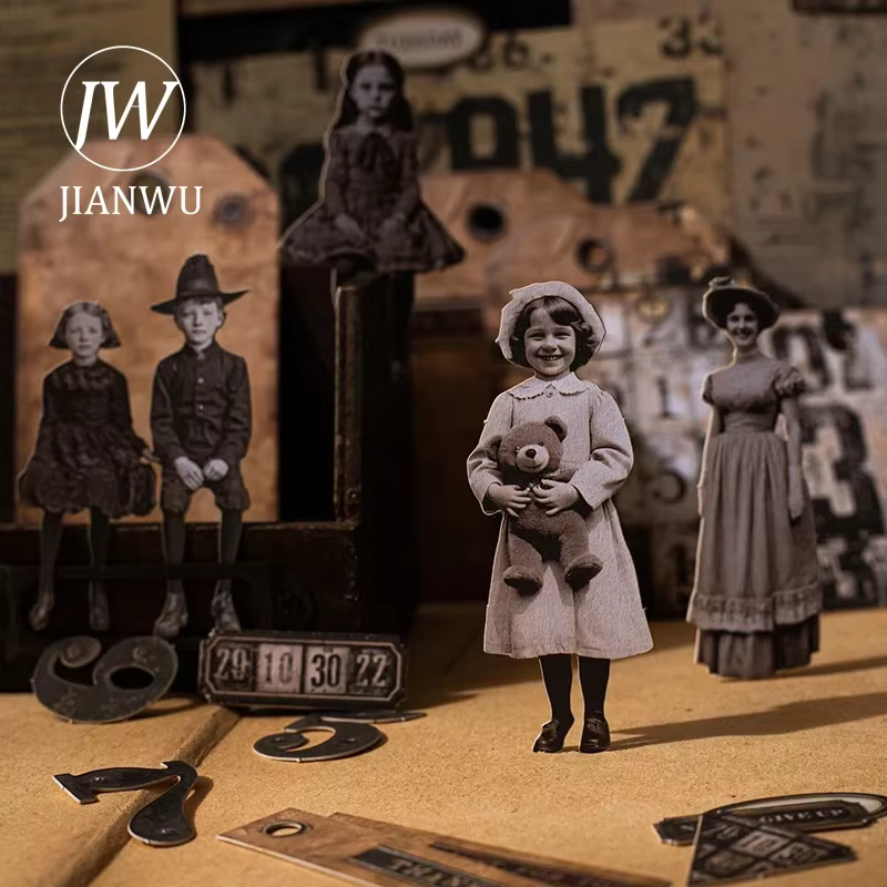 JIANWU rétro fait à la main série Vintage dentelle fleur paysage Collage décor matériel paquet créatif bricolage indésirable Journal papeterie