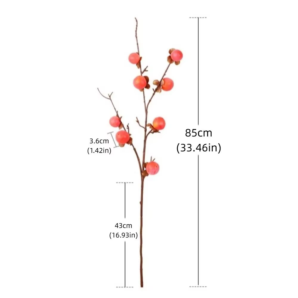 8 têtes de branches de kaki artificielles