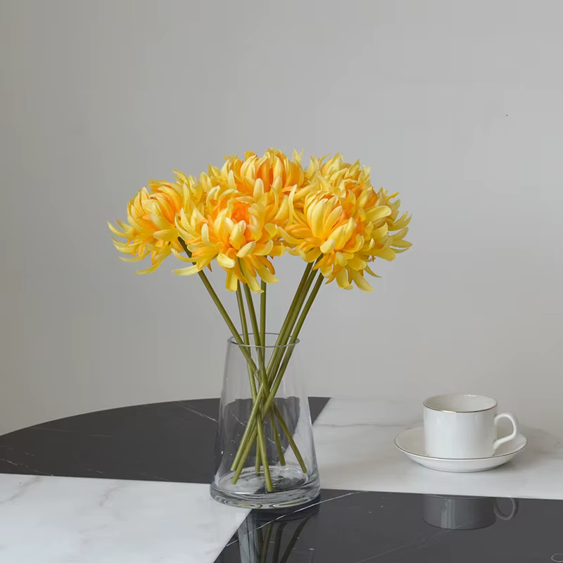15/20 pièces de chrysanthèmes roses artificiels en forme de griffe de crabe pour mariage