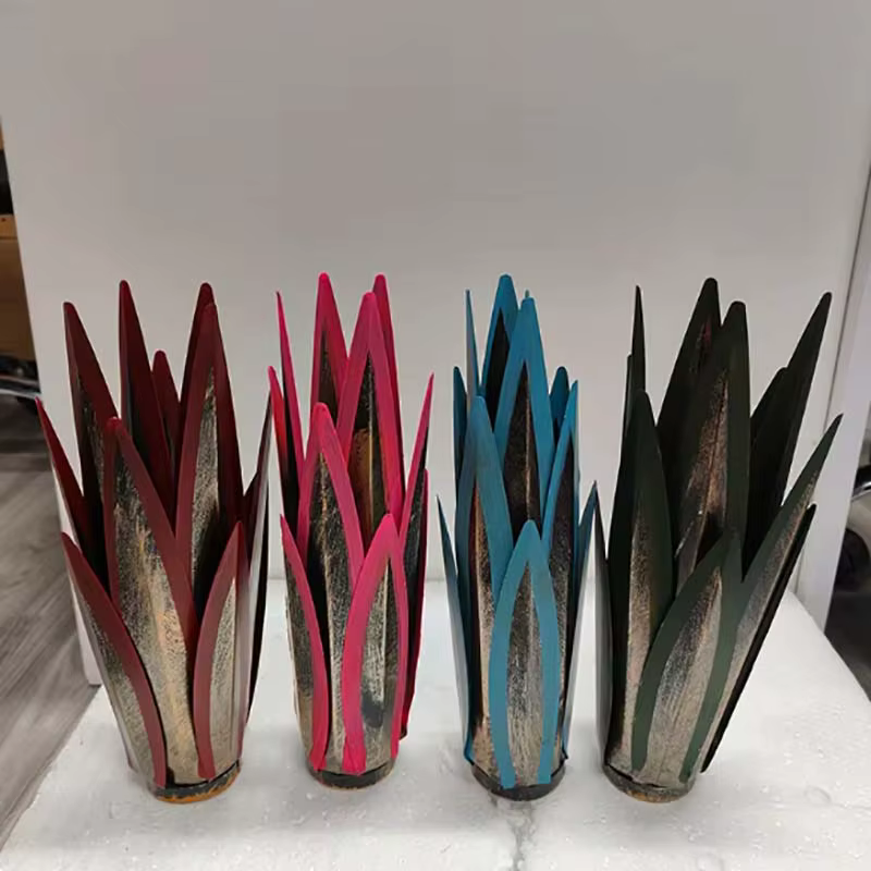 Sculpture de paysage de tequila artificielle d'agave en métal