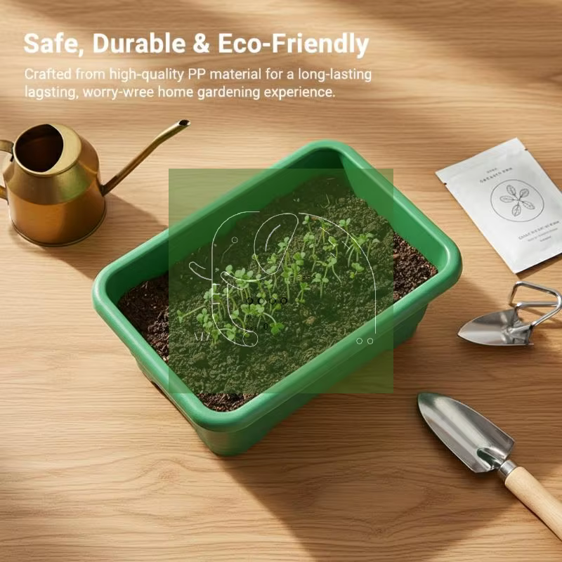 Jardinière rectangulaire incassable et résistante aux chocs avec trou de drainage