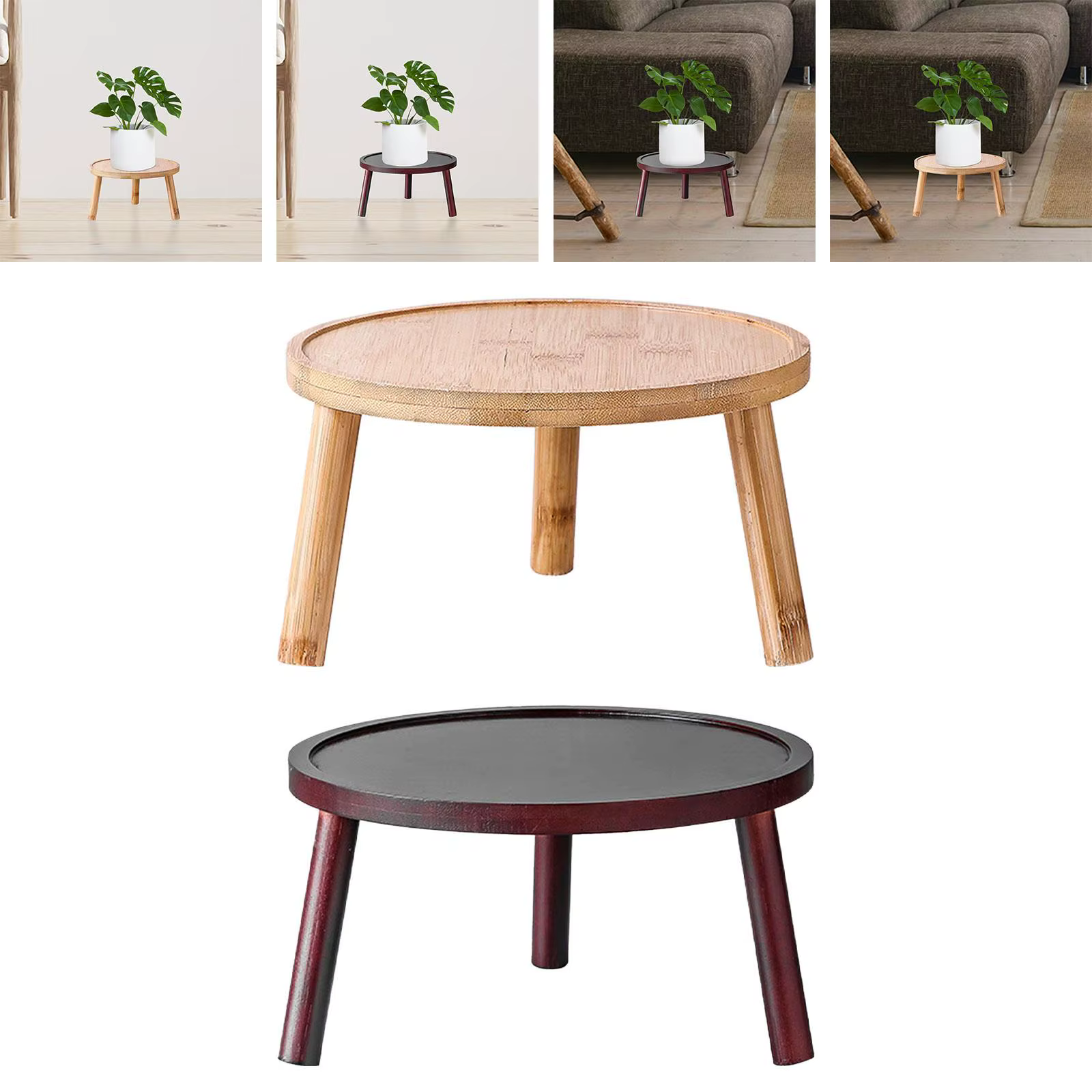 Support de présentation pour pot de fleurs en bambou