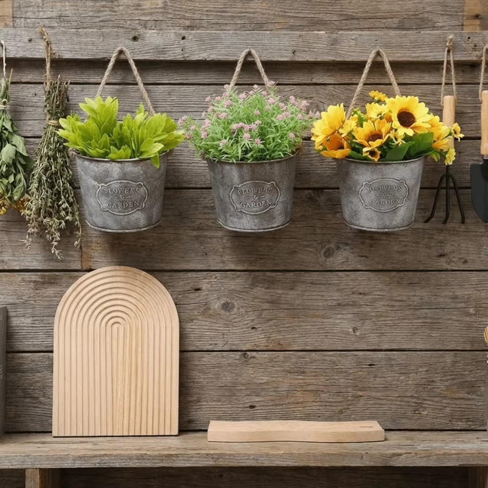 Pot de fleurs suspendu vintage pratique