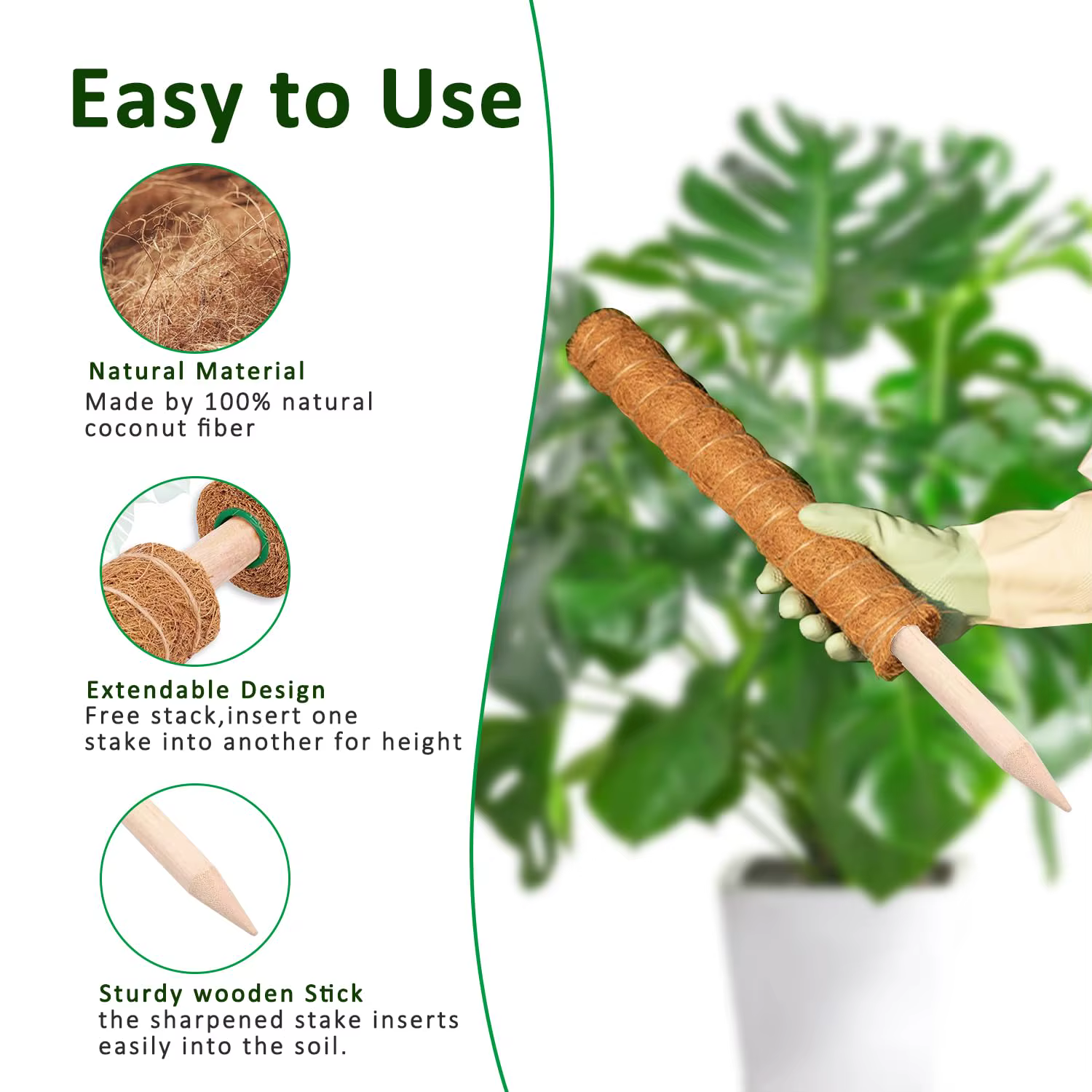 Lot de 4/8 piquets de soutien empilables pour plantes