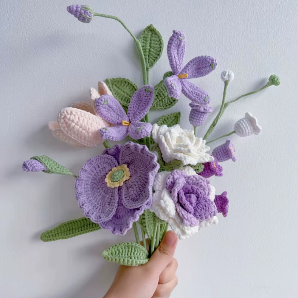 Bouquet de fleurs au crochet fait à la main