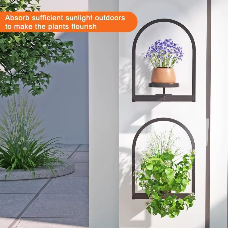 Étagère murale moderne en fer pour plantes