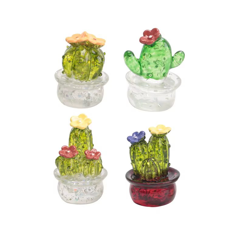 Figurines de cactus miniatures A84X-4Pcs