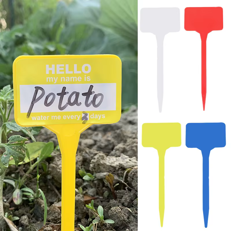 Étiquettes pour plantes en plastique en forme de T