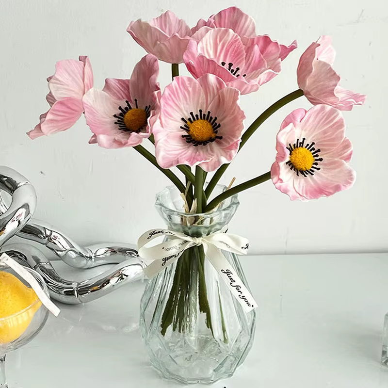 10 pièces 29CM PU Mini fleur de coquelicot