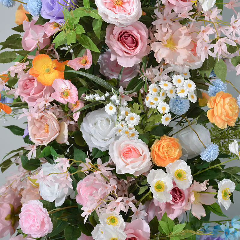 Offre spéciale Monet jardin artificielle Rose réutilisable coin Floral extérieur Festival célébration marché configuration résistant aux intempéries décor