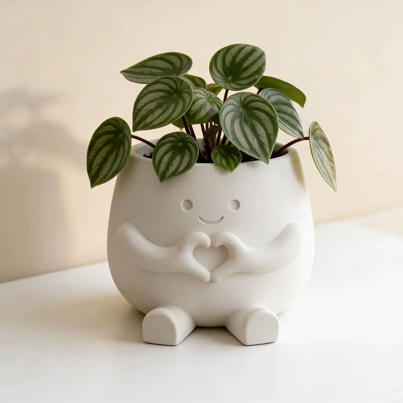 Pot de fleurs en résine en forme de tête de fleur mignon
