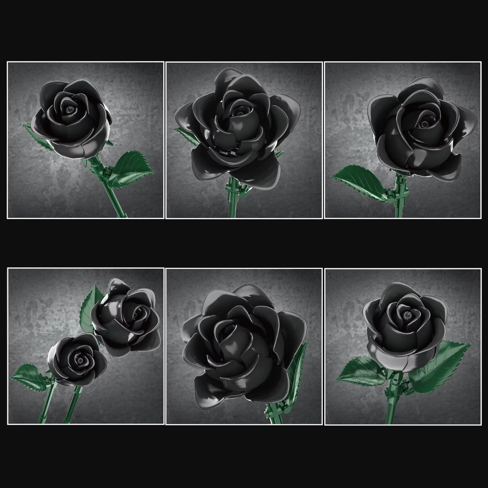 Blocs de construction de roses bleues/jaunes/roses/noires