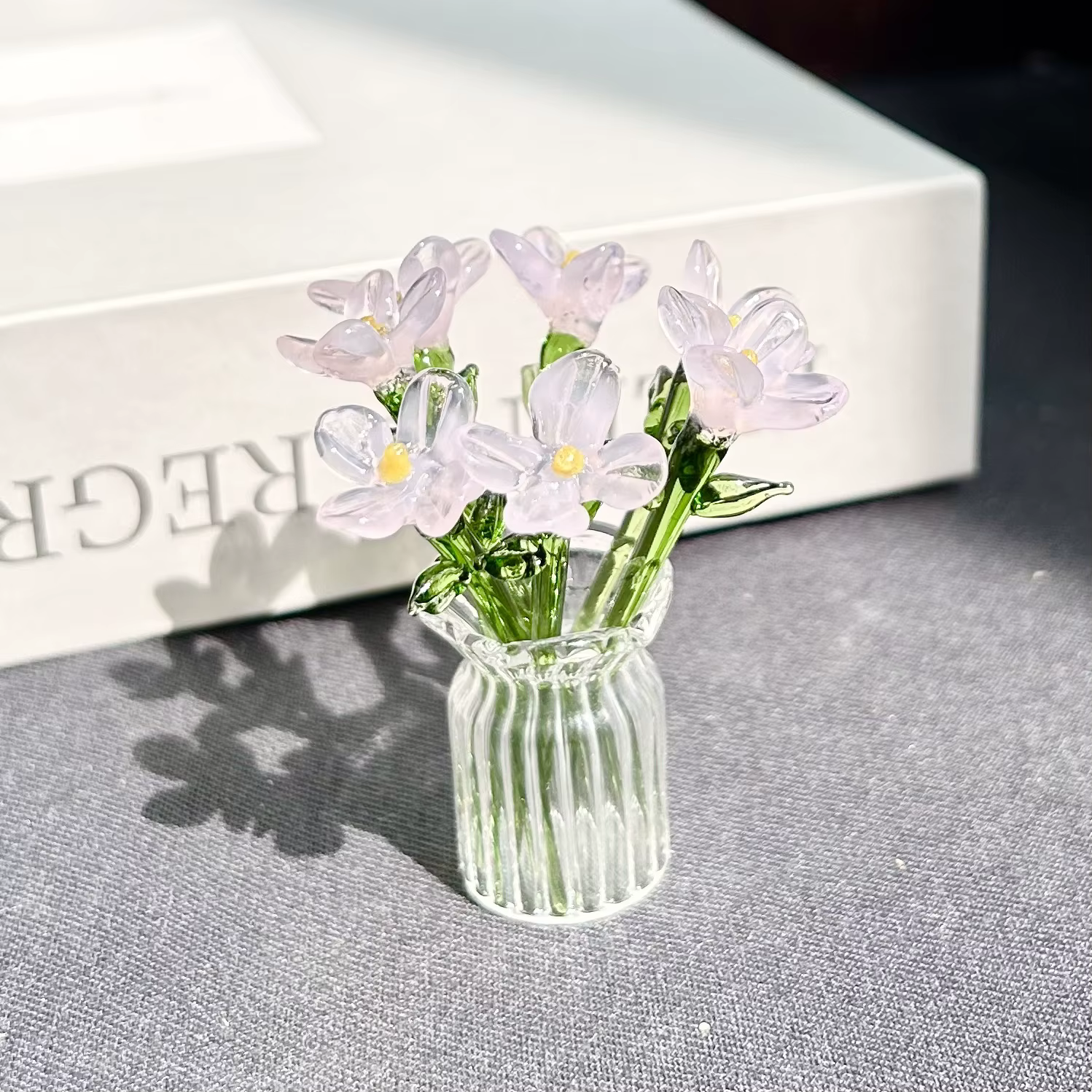 Bouquet de fleurs en verre émaillé