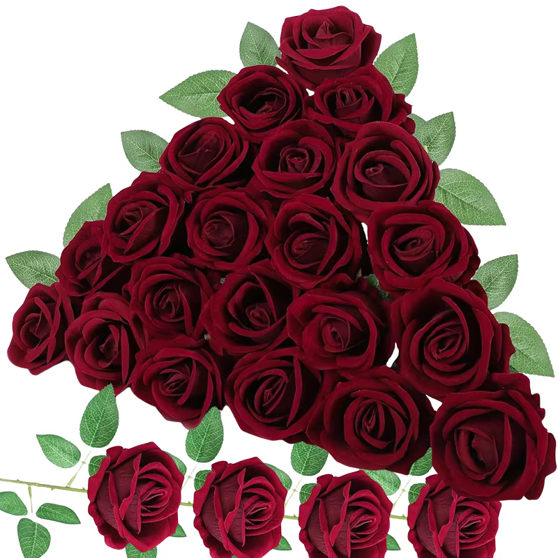 Roses artificielles en soie