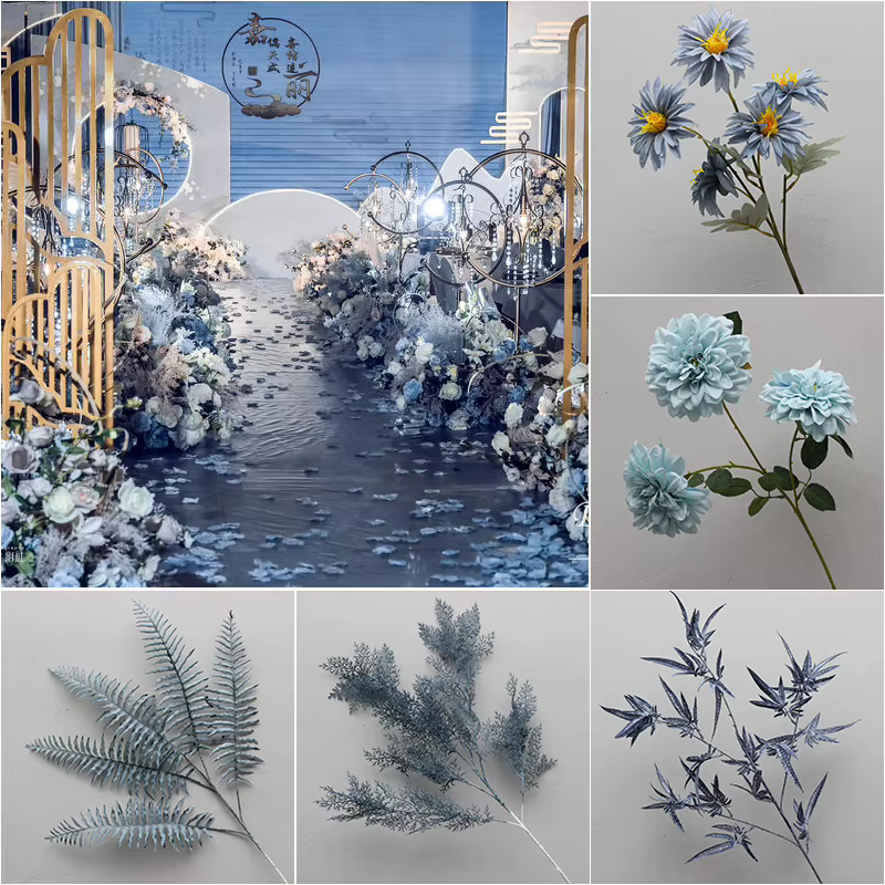 Arrangement Floral série bleu brume