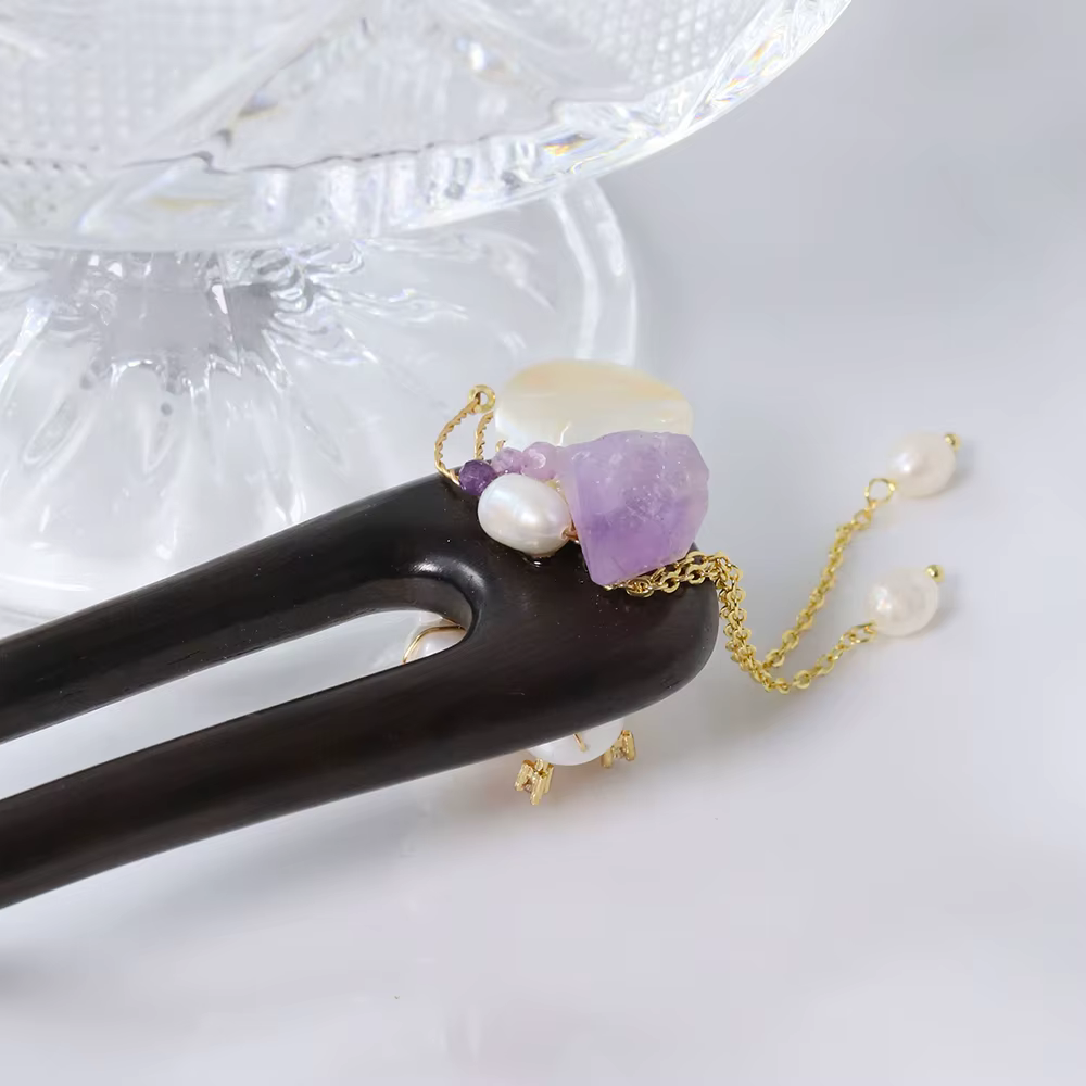 ALANDING YST-Épingle à Cheveux en Perles Naturelles pour Femme, Fleur Excavateur, Style de Styliste Coréen, Bijoux de Luxe, Cadeau à la Mode pour Dames et Bol, GH0135