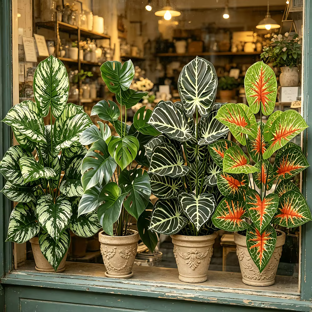Ensemble de 4 plantes artificielles