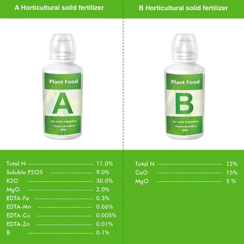 Engrais hydroponique A et B pour plantes de jardin