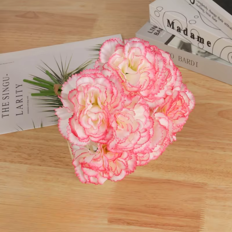 Bouquet d'œillets en soie