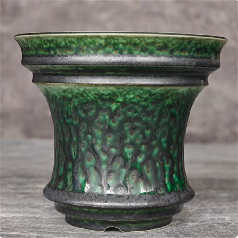  Pot en porcelaine vert algue pour plantes grimpantes