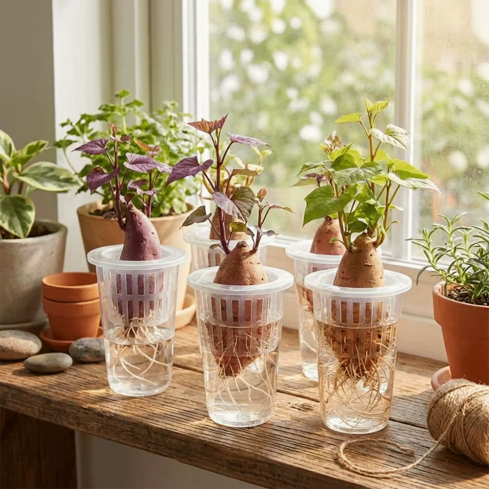Gobelets en maille plastique transparente pour hydroponie