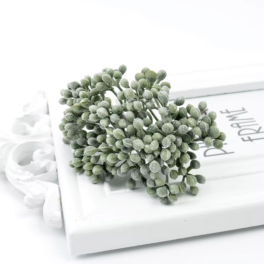 Bouquet de fleurs artificielles, baies, étamines, fausses plantes, pour décoration de maison, décorations de mariage, accessoires de guirlande artisanale, DIY, 1/3