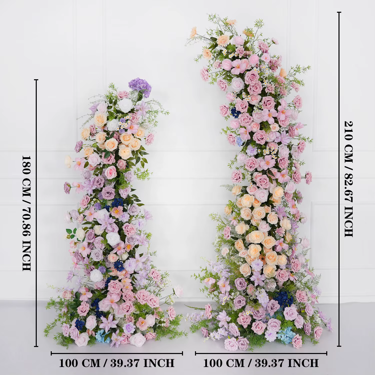 Arche de fleurs artificielles Uflower rose et violette pour mariage