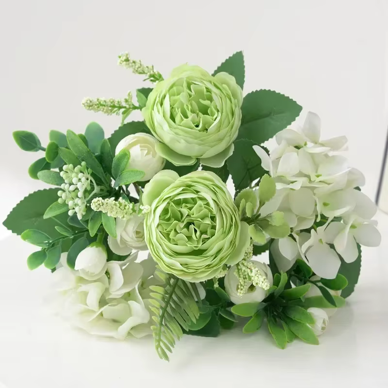 Bouquets en soie bleue