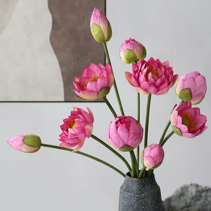Feuille de fleur de Lotus artificielle 75cm