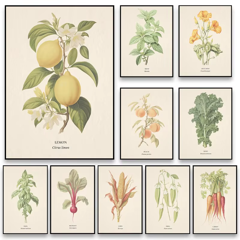 Affiche imprimée botanique