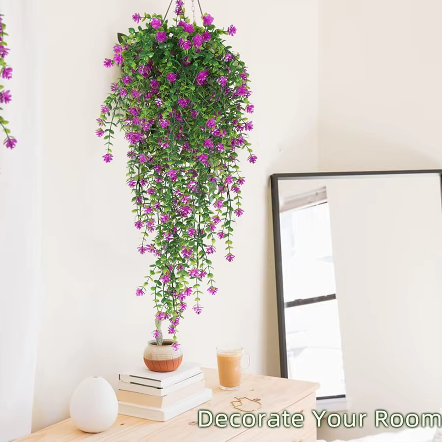 Plantes artificielles en plastique Eucalyptus camélia mariage saint valentin extérieur jardin maison