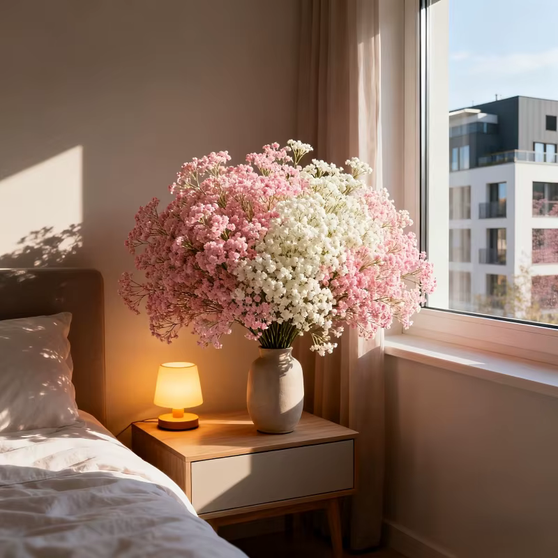 1380 Fleurs, 46 Bouquets de Gypsophile Artificielle 'S Breath' – Toucher Réaliste