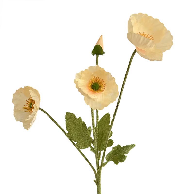 Fleur artificielle en soie de type pavot