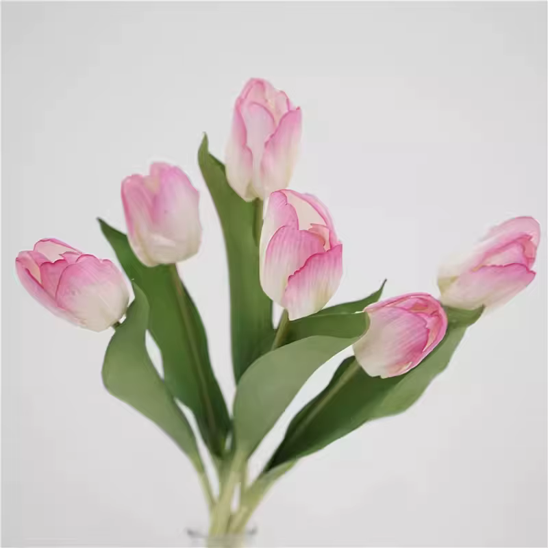5 pièces, bouquet de tulipes en toucher réel