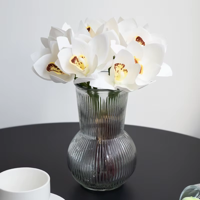 1 Bouquet de 6 fleurs d'orchidées simulées pour décoration de mariage