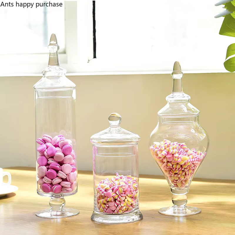 Bocal à bonbons en verre transparent