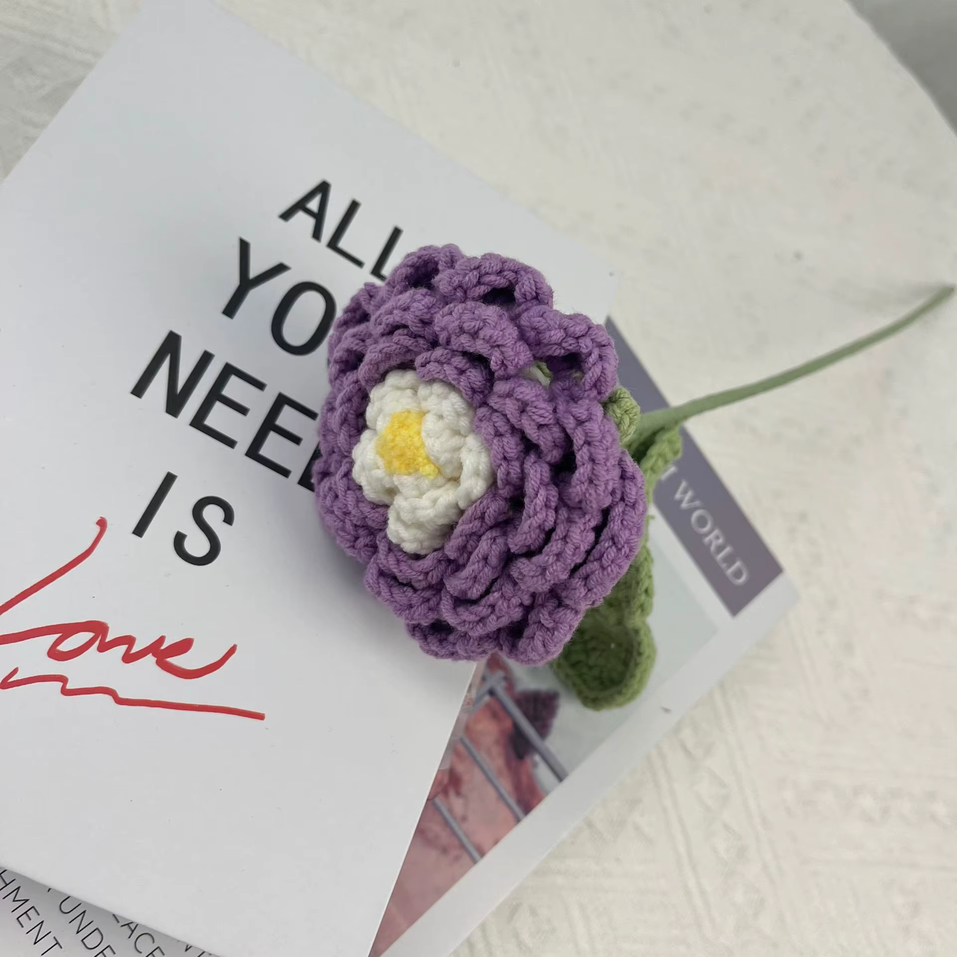 Crochet fil fleur pivoine Bouquet maison bureau ornement vie éternelle