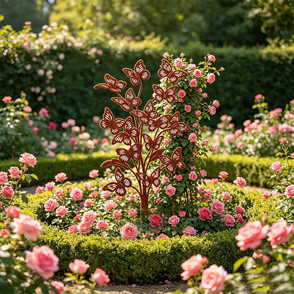 1 piquet décoratif de jardin en fer forgé