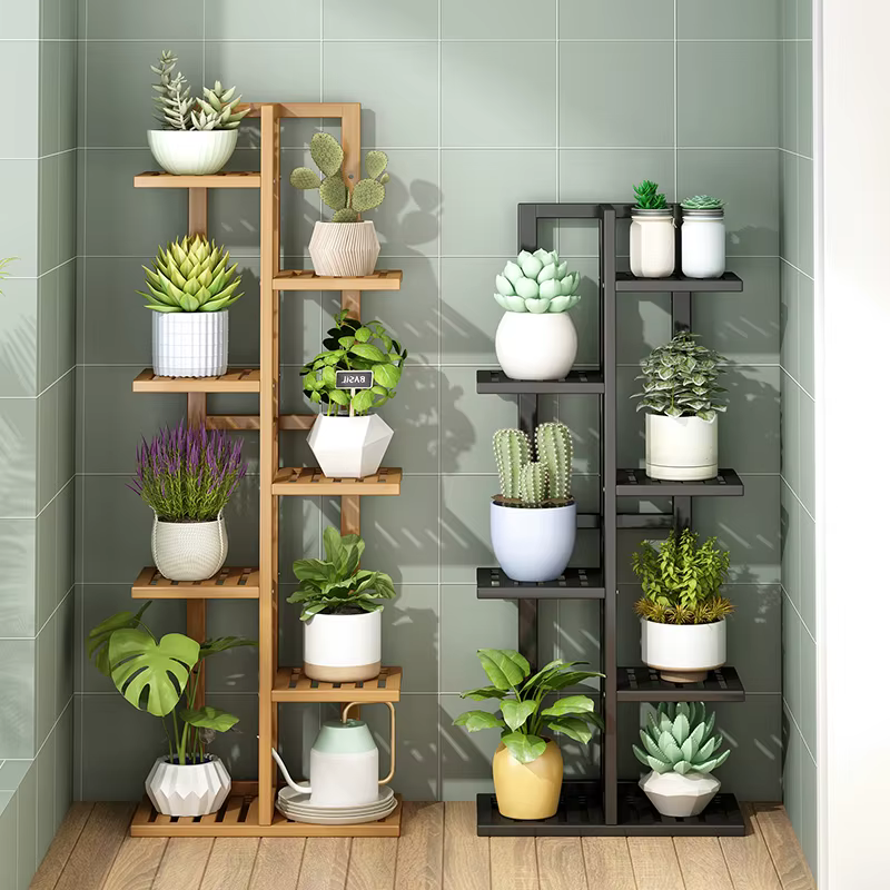 Étagère moderne en bois massif pour plantes de balcon, support d'intérieur multicouche pour Pot de fleurs, présentoir succulent pour salon